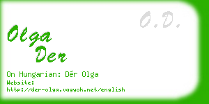 olga der business card