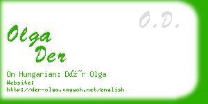 olga der business card